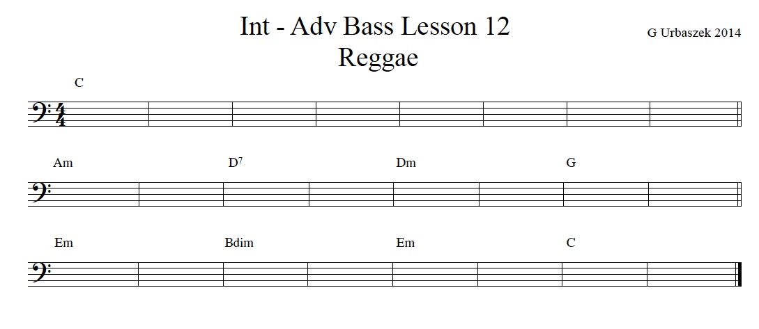 reggae bass chord chart