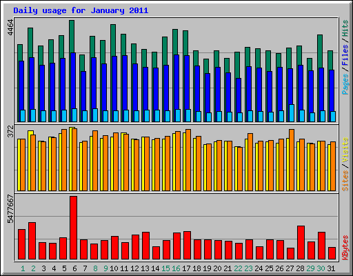 Daily usage for January 2011
