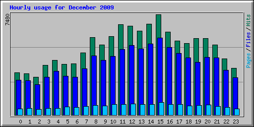 Hourly usage for December 2009