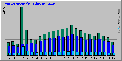 Hourly usage for February 2010