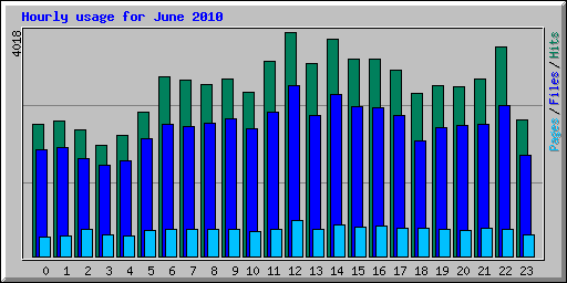 Hourly usage for June 2010