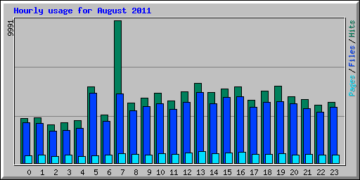 Hourly usage for August 2011